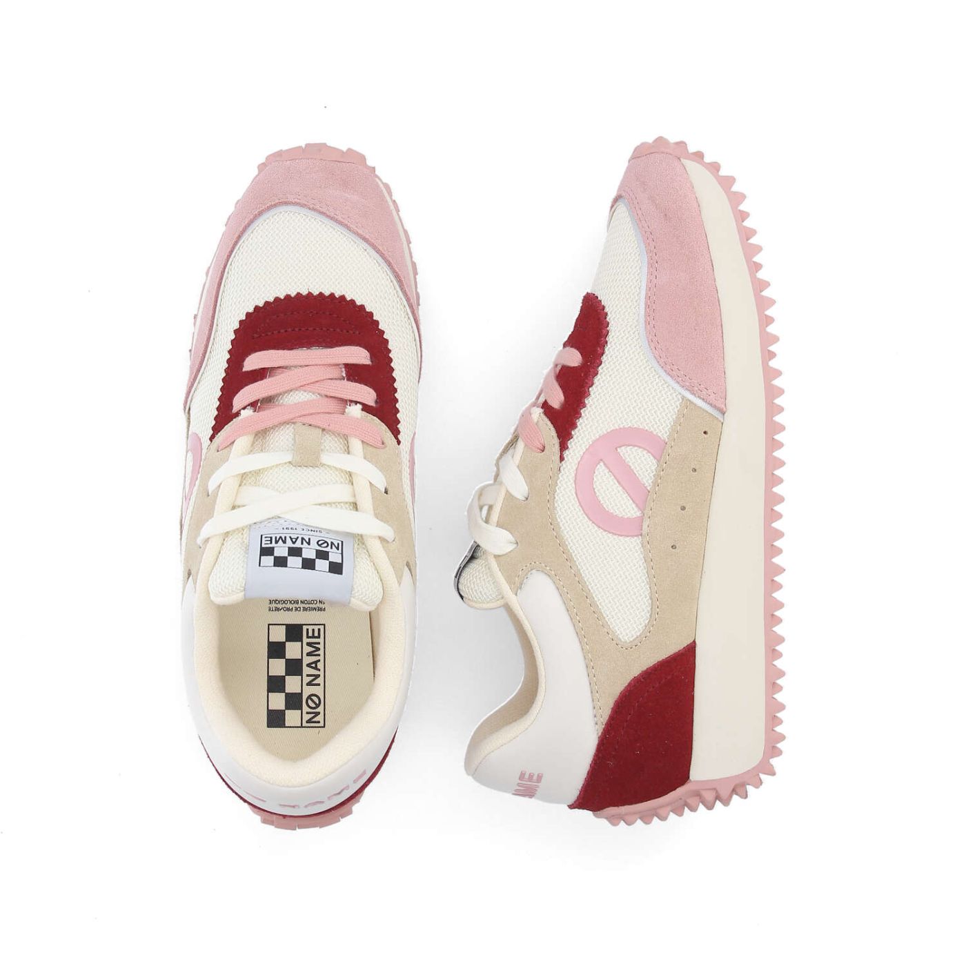 PUNKY JOGGER W - KNIT/SUEDE/SUED - BLANC CASSE/ROSE/ROUGE